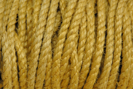 Thick rope on white background