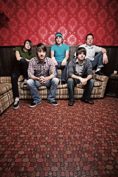 istock Male Group Sitting in Retro Room 91043592