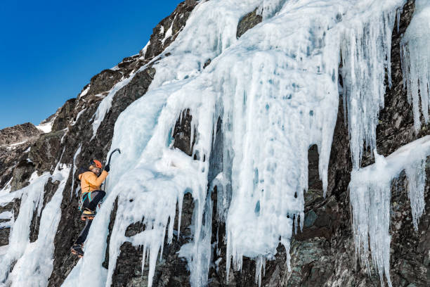 istock Man during ice climbing day in the Pyrenees mountains 910439636