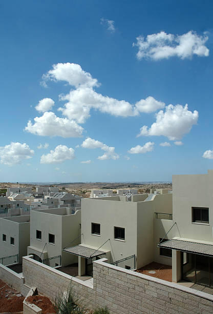 Newly built houses stock photo