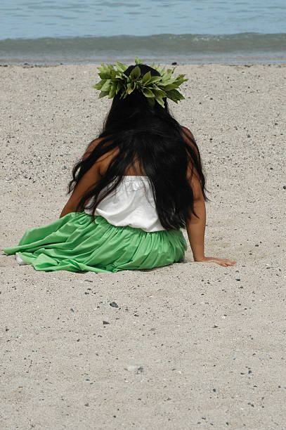 istock Hawaiian Girl on beach 91044395