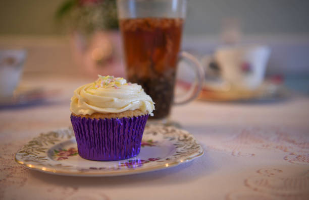 istock cupcake served for a vintage afternoon tea 910445042