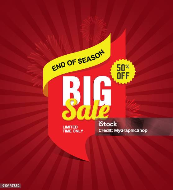 Big Sale Festival Banner Stock Illustration - Download Image Now - Sale, Backgrounds, Supermarket