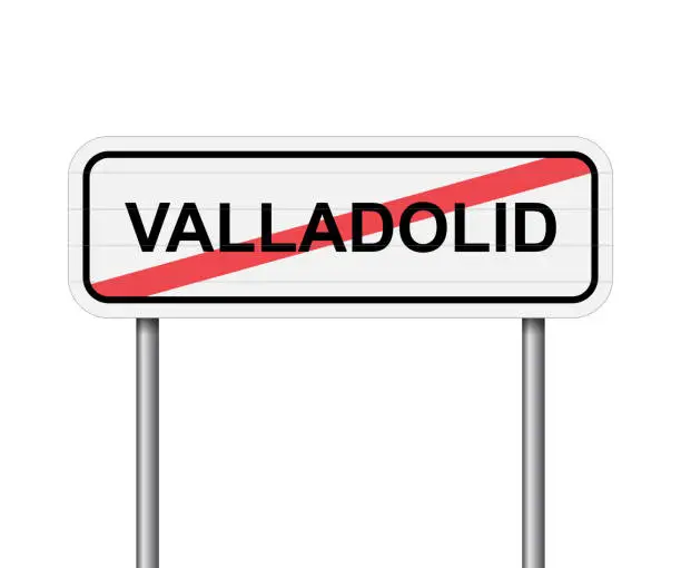 Vector illustration of Exit of Valladolid, Spain road sign vector