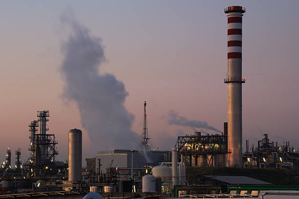 Oil refinery stock photo