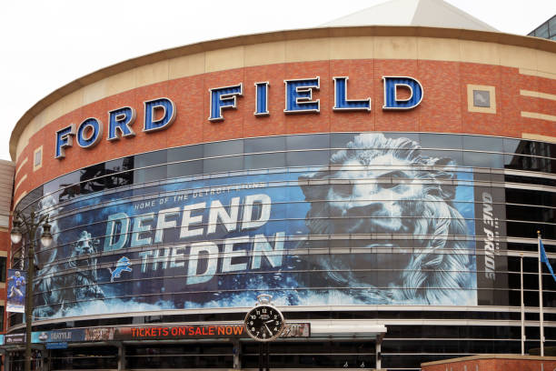 Detroit Lions stadium Detroit, Michigan-March 19, 2015:  Ford Field is the new home of the Detroit Lions football team. michigan football stock pictures, royalty-free photos & images