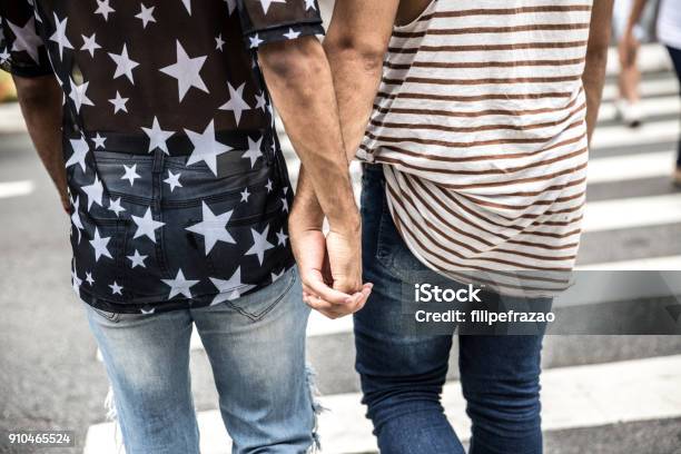 Gay Couple Having A Great Time Together In The City Stock Photo - Download Image Now