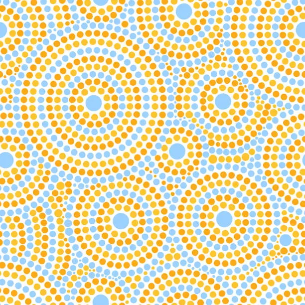 Vector illustration of Summer dot pattern vector seamless. Abstract geometric dotted circles print. Design for fabric, wallpaper, wrapping paper or card templates.
