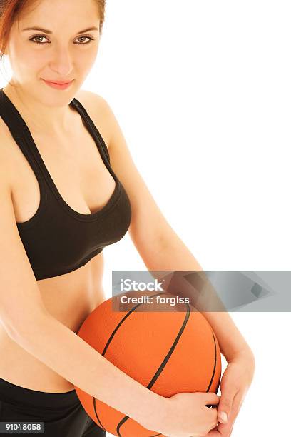 Баскетбол Девушка — стоковые фотографии и другие картинки Баскетбольный мяч - Баскетбольный мяч, Белый фон, Благополучие