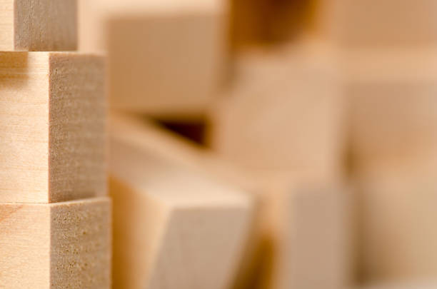 istock Wooden block background macro photo 910484300