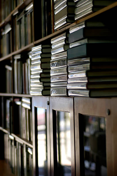 istock Bookshelves in secondhand book store 91048460