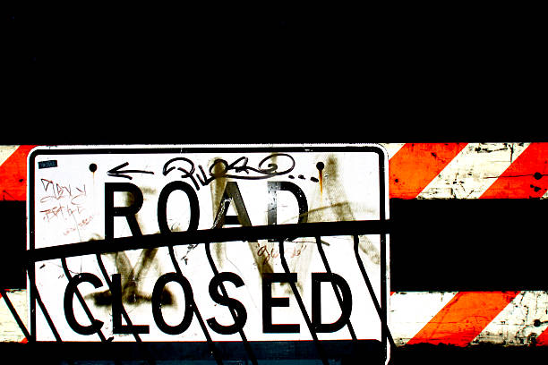 Road Closed Sign stock photo