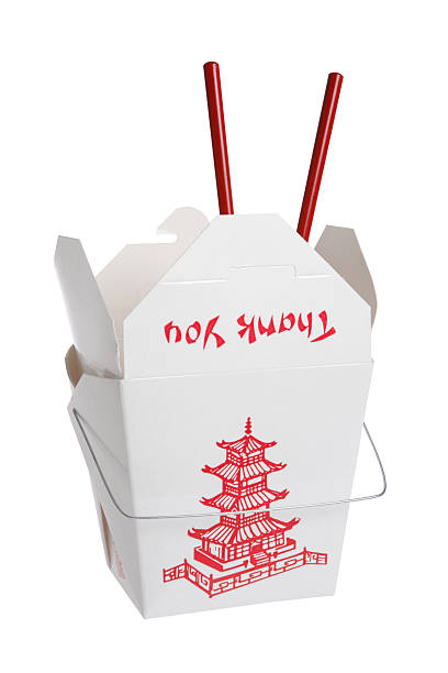 Chinese Takeout Food Container (Isolated)  box container stock pictures, royalty-free photos & images