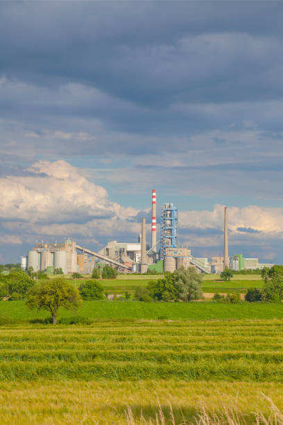 istock View of a cement plant with blue sky 910493230