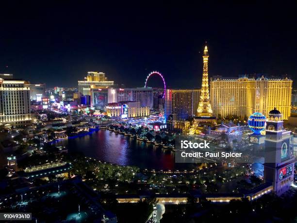 Beautiful Colours Of Vegas At Night Stock Photo - Download Image Now - Las Vegas, Night, Casino