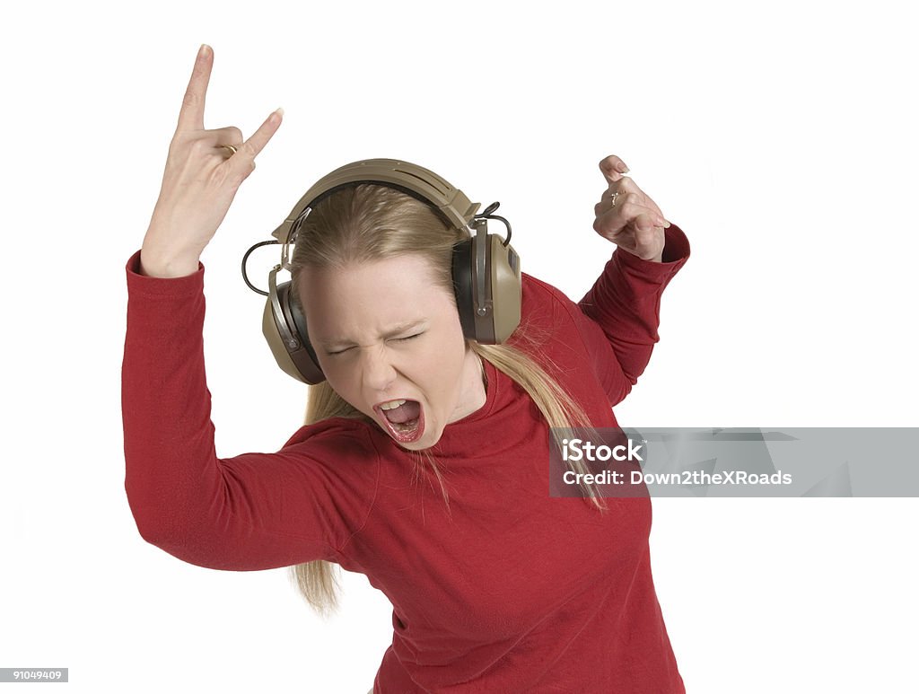 Yo Check Out These Rocking Young Woman Rocking Out Stock Photo - Download Image Now - Adult ...