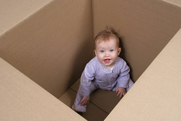 istock Baby in Box ready to be shipped 91050259