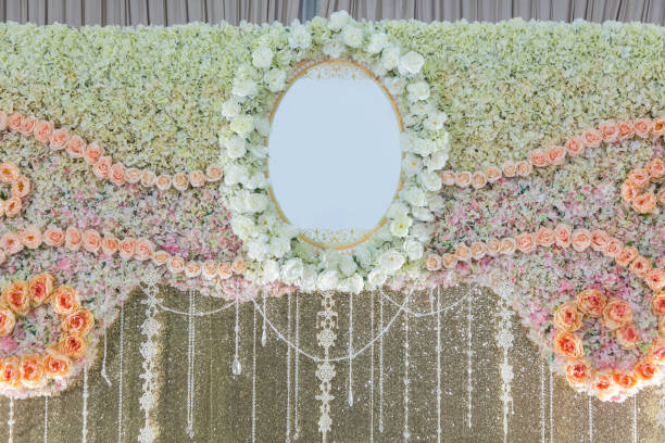 istock Colorful bouquets and  backdrop prepared 910503558