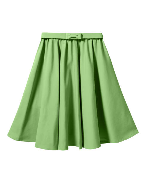 istock Chartreuse green elegant skirt with ribbon bow isolated on white 910506576