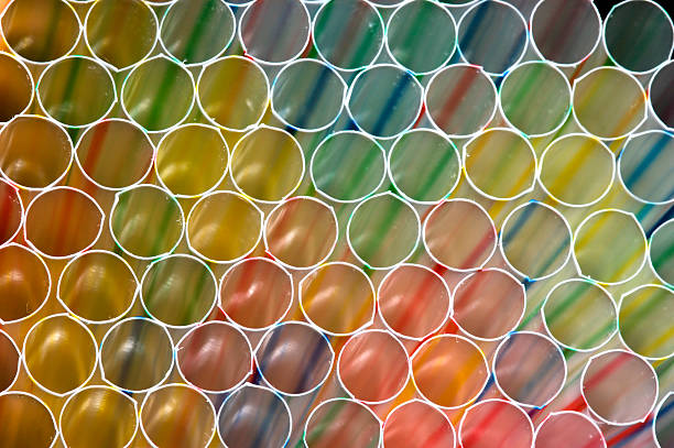 Colored Straws Grouped Together stock photo