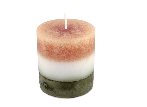 Tri Colored Candle stock photo