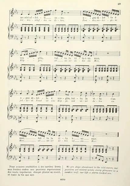 Photo of Old musical score - with lyrics