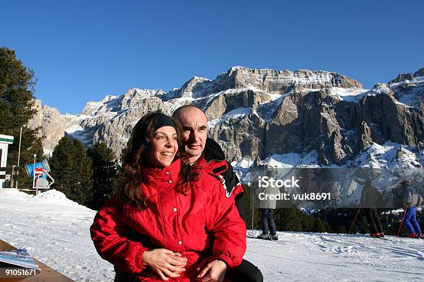 Couple In Love On Mountain Dolomitiitaly Stock Photo - Download Image Now - Adult, Beautiful People, Beauty