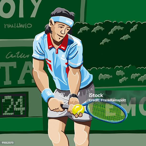 Tennis Player Serve Stock Illustration - Download Image Now - Painted Image, Tennis, Illustration