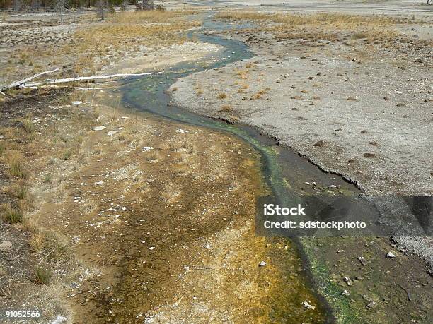 Flusso E Paesaggio Parco Nazionale Di Yellowstone - Fotografie stock e altre immagini di Acqua - Acqua, Ambientazione esterna, Argentato