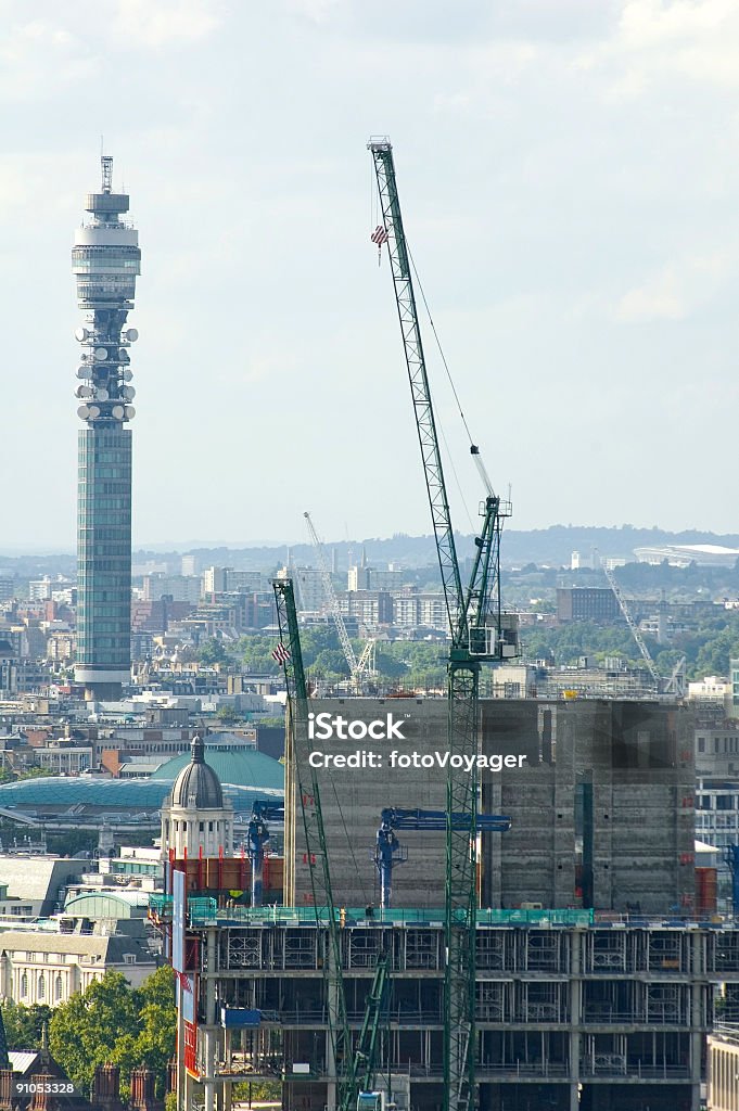 City construction, tall towers  Aerial View Stock Photo