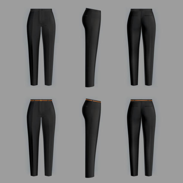 вектор реалистичные формальные брюки для женщин - pants stock illustrations