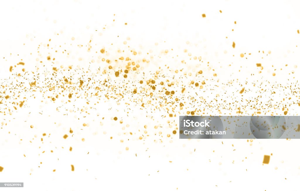 Sventolando glitter e coriandoli dorati - Foto stock royalty-free di Oro - Metallo