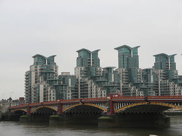 Apartments on the Thames stock photo