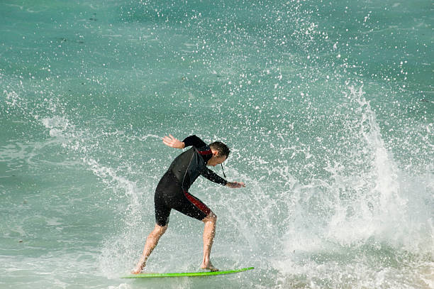 Boogie boarding stock photo