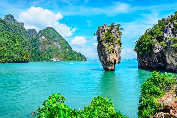 Ao Phang Nga National Park. Located near Phuket in Thailand. Famous landmark and famous travel destination.