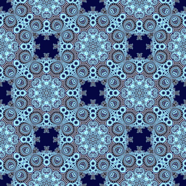 istock Seamless openwork pattern in the form of snowflakes or lace napkins. Artwork for creative design, art and entertainment. 910549944