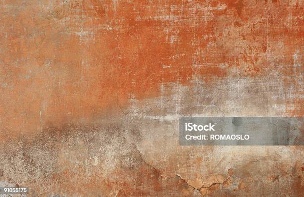 Red Grey Roman Grunge Wall Texture Stock Photo - Download Image Now - Rome - Italy, Wall - Building Feature, Old