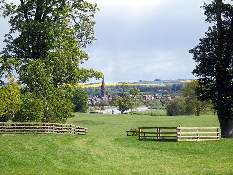 View of Tweedbank and Galashiels in the Scottish Borders from Eildon Hill North