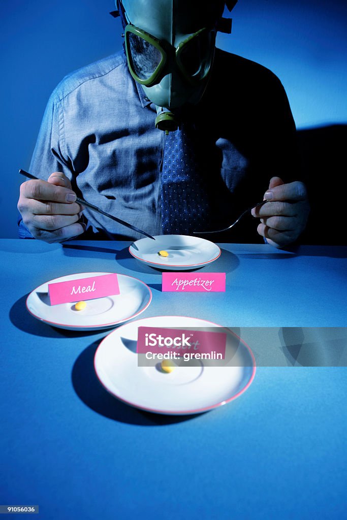Eat Happy future of food industry and general consumerism. Addiction Stock Photo