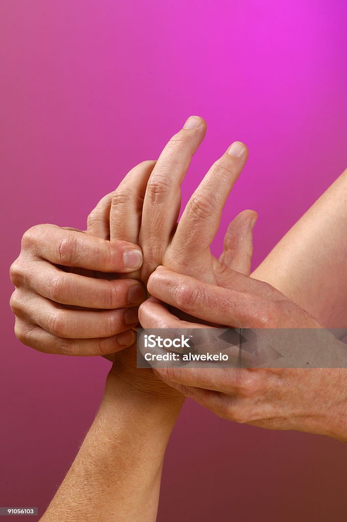 Reflexzonenmassage der Hand Massage - Lizenzfrei Alternative Medizin Stock-Foto