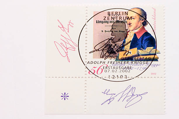 Philately Stamp dedicated to Mozart. stock photo