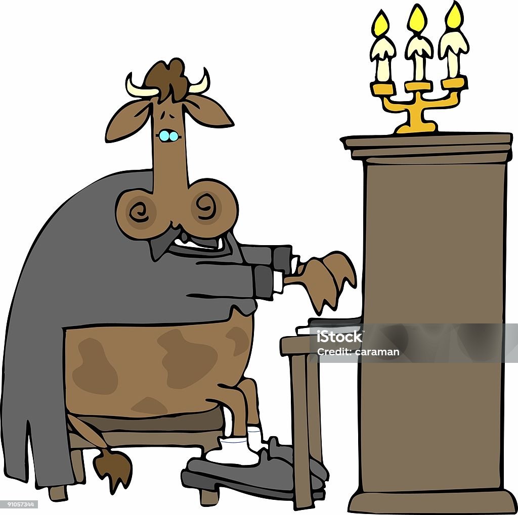 Cow Pianist  Cow stock illustration