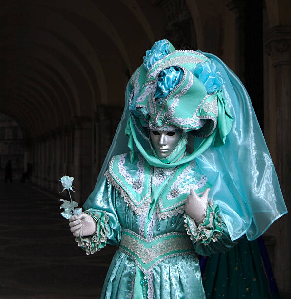 istock Venice carnival - turquoise costume 91057373