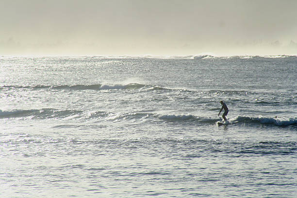 Surf At Sunset stock photo