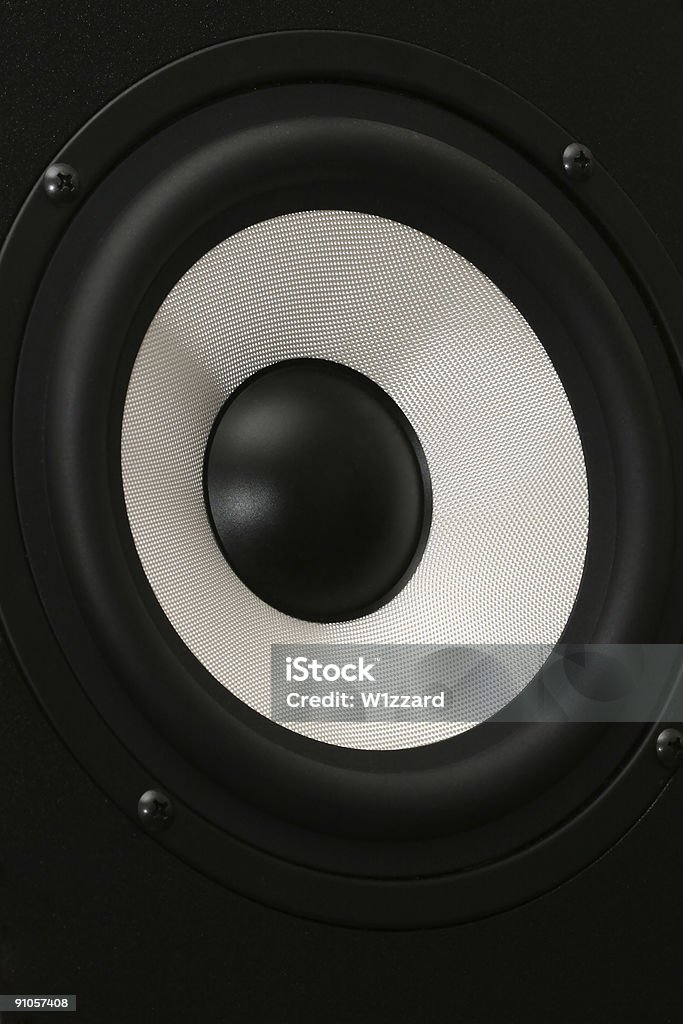 One audio speaker close up  Black Color Stock Photo