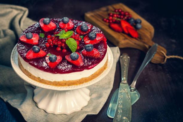 istock Cheesecake With Fresh Berry Fruits 910575654