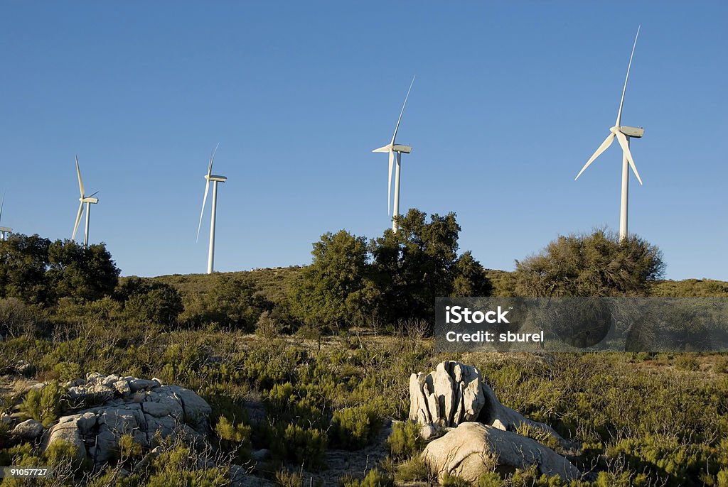 Windfarm California - Foto stock royalty-free di A mezz'aria