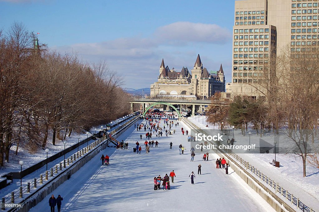 Winter Wonderland Rideau Canal (UNESCO - Foto de stock de Ottawa royalty-free