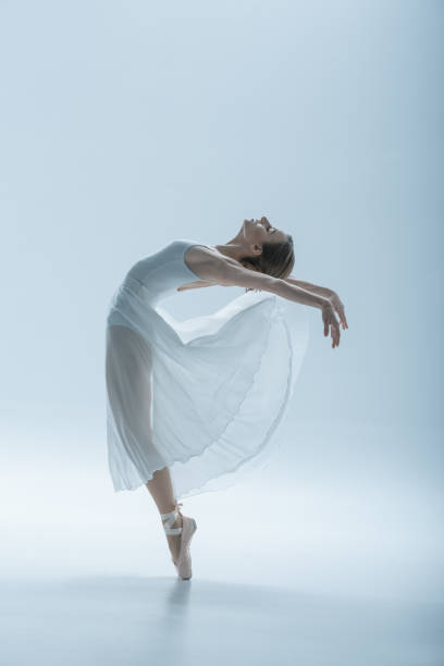 istock beautiful ballerina dancing in studio, isolated on white 910578930