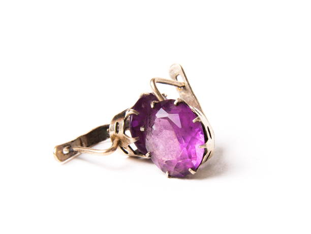 istock Vintage earrings with alexandrite stone 910578988